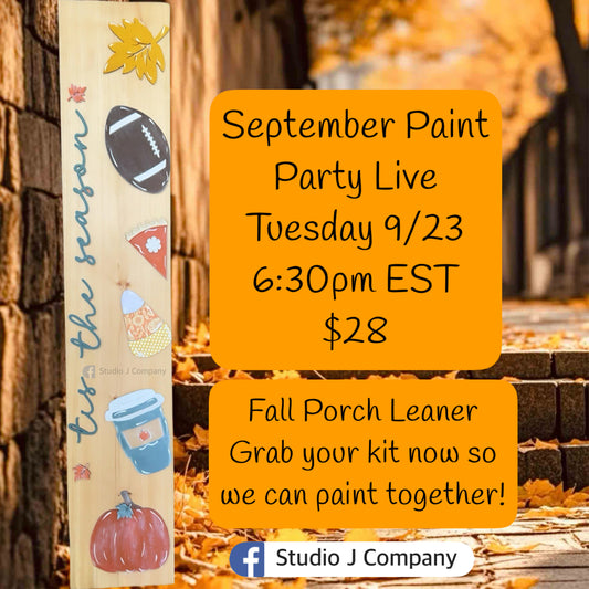 September Paint Party Live Event - Fall Porch Leaner Kit