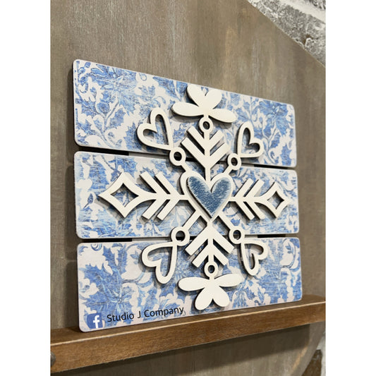 Large Farmhouse Snowflakes - 8.75” wide- choice of Individual design or set of 3