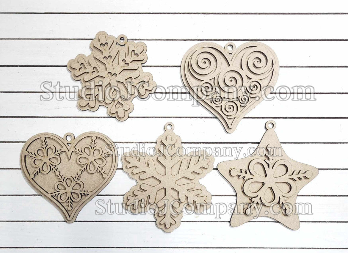 Gingerbread Layered Iced Cookie Ornaments