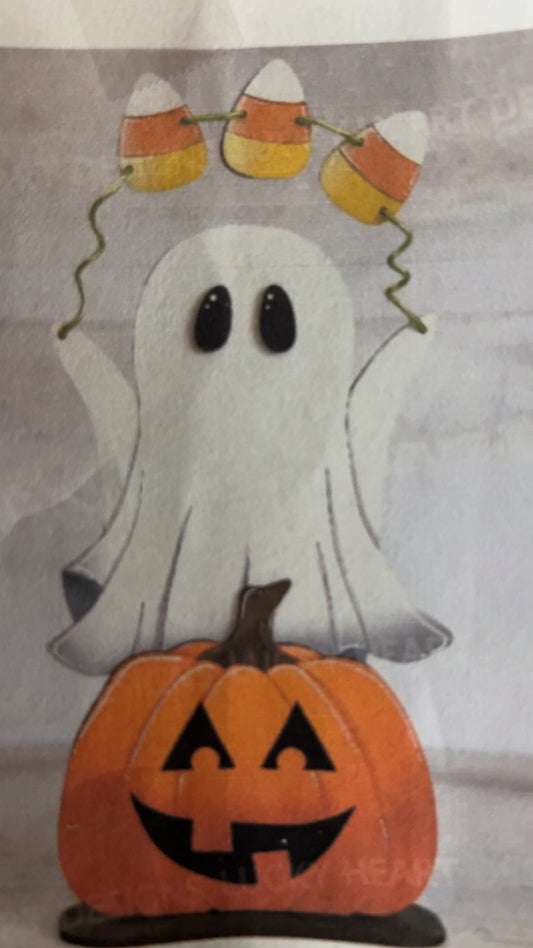 Candy Corn Ghost on Jack-o-Lantern - DIY Craft Kit