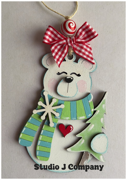 Bear Ornament with Tree