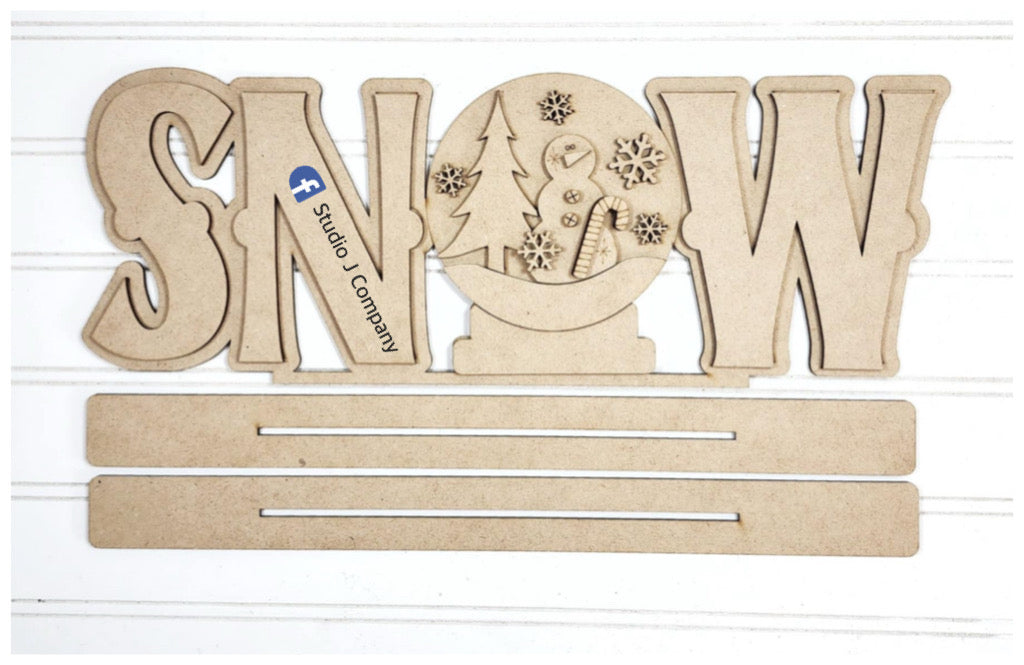 DIY SNOW word art shelf sitter - 2 sizes to choose from