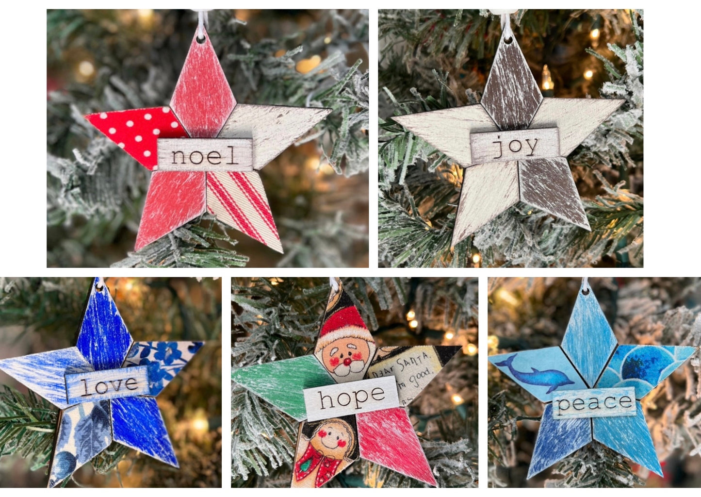 DIY Craft Kit - Barn Star Ornaments - Set of 5
