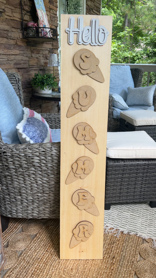 June 2025 Paint Party Live Event- Summer Porch Leaner (Design only)