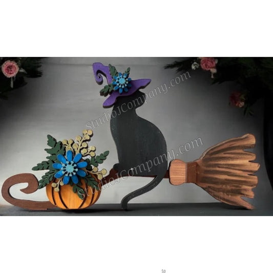 Cat on Witch’s Broom DIY KIT