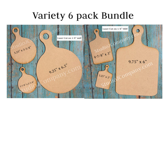 Variety 6 pack Bundle of Faux Cutting Boards - bundle of 6 as shown