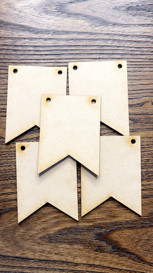5pc blank Garland Banner pieces