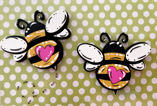 Pair of Layered Bee Embellishments