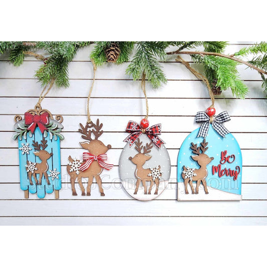 Set of 4 Oh Deer Ornaments - DIY Kit