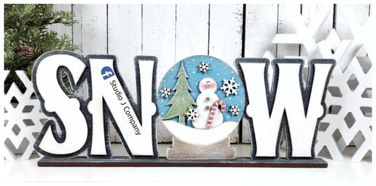 DIY SNOW word art shelf sitter - 2 sizes to choose from
