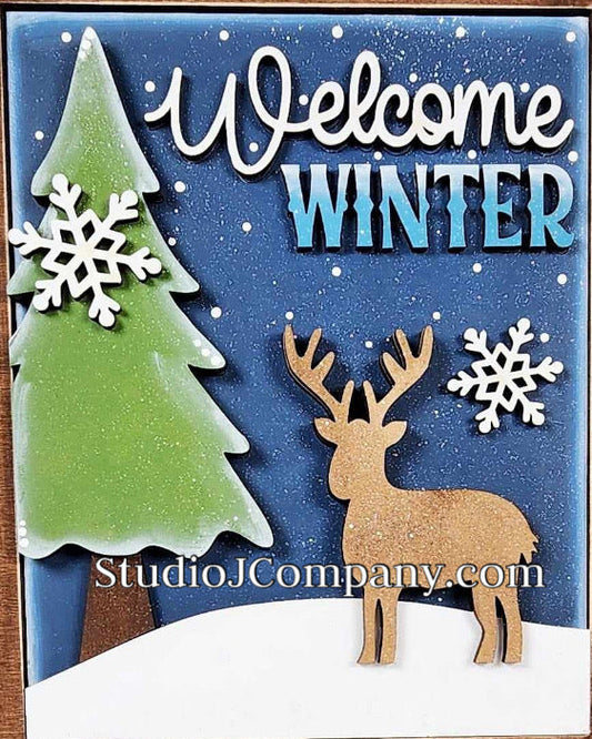 Welcome Winter Framed Sign - Winter Decor