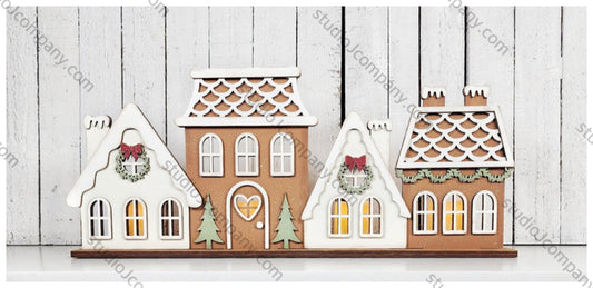 Large Gingerbread Village Votive Holder