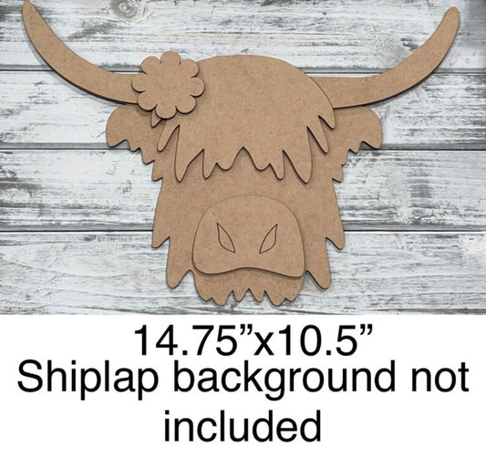Jumbo Highland Cow layered cutout - DIY Craft kit