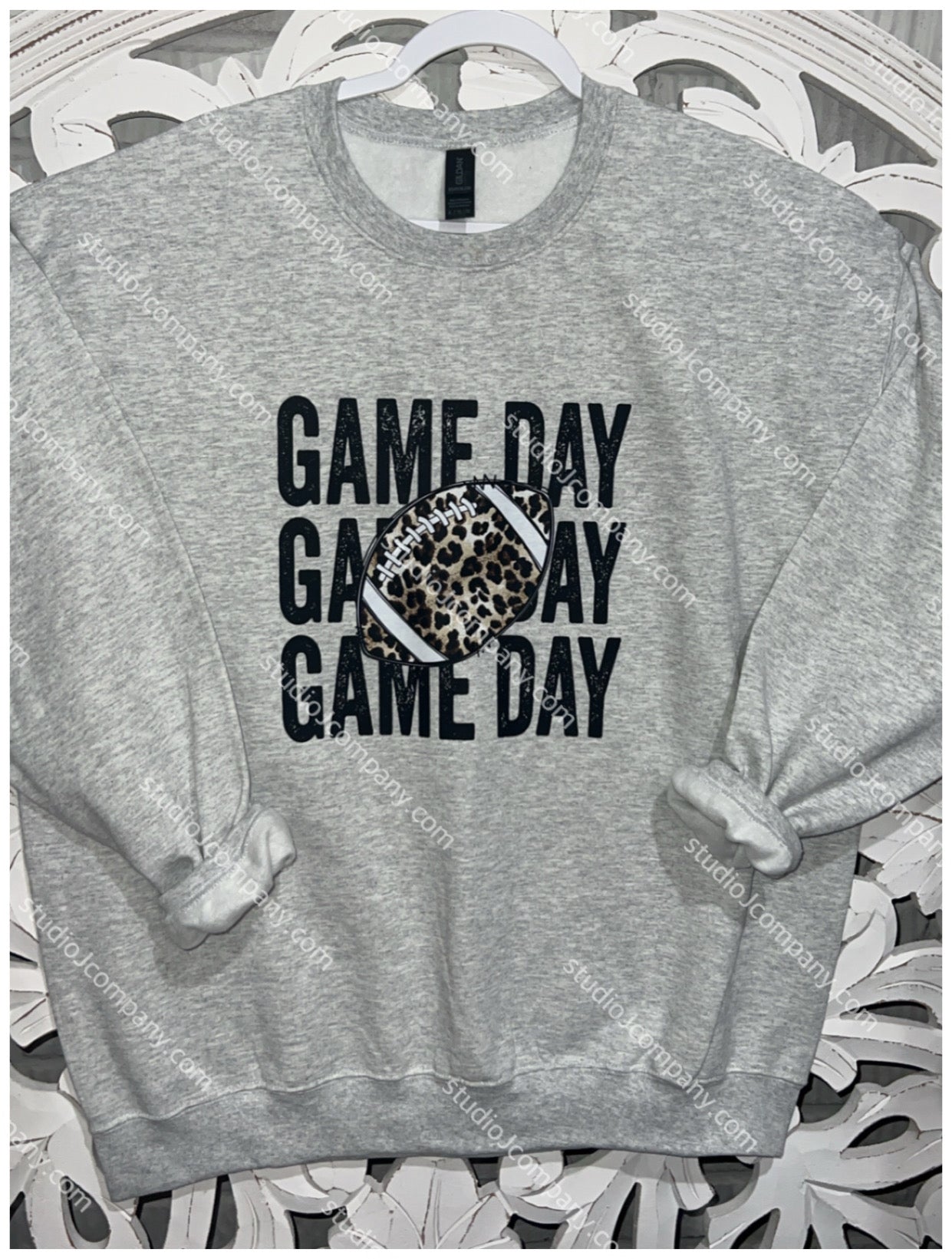 Game Day Leopard Football Sweatshirt