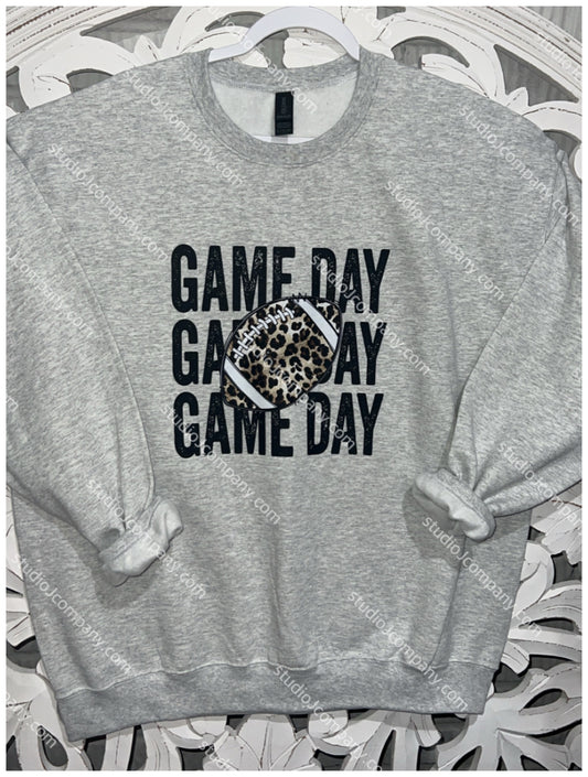 Game Day Leopard Football Sweatshirt