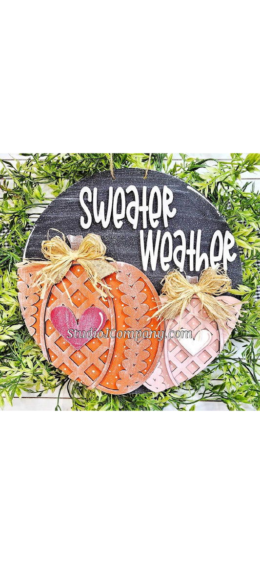 Sweater Weather 14” Round Sign- Layered DIY Kit