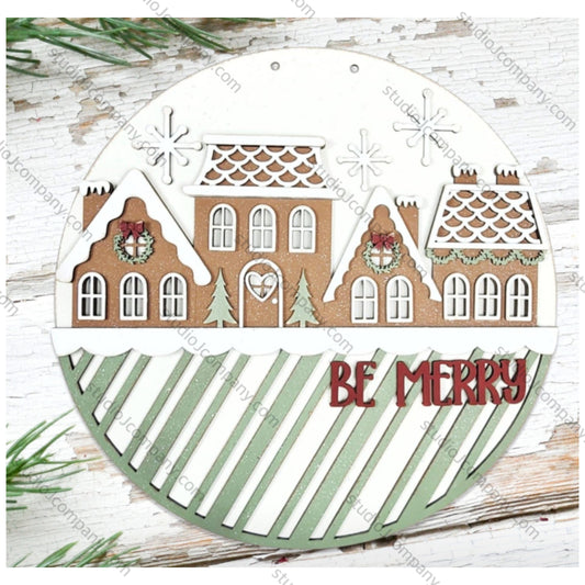 Gingerbread Village Door Hanger