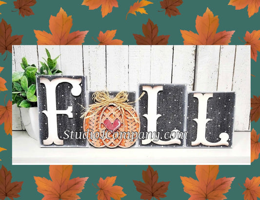 Fall Word Block Shelf Sitter - Layered DIY Craft Kit