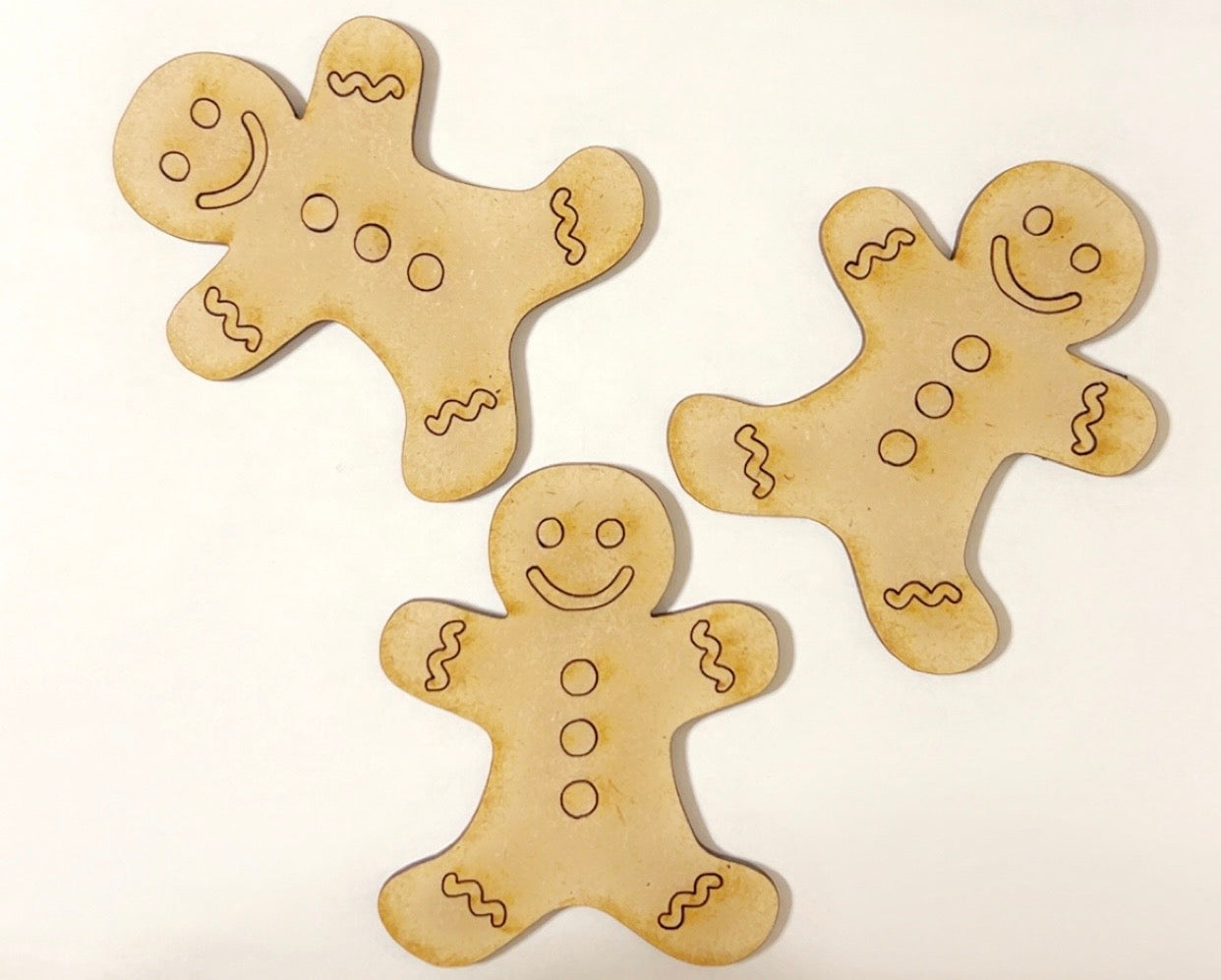 Trio of Gingerbread Men Embellishments