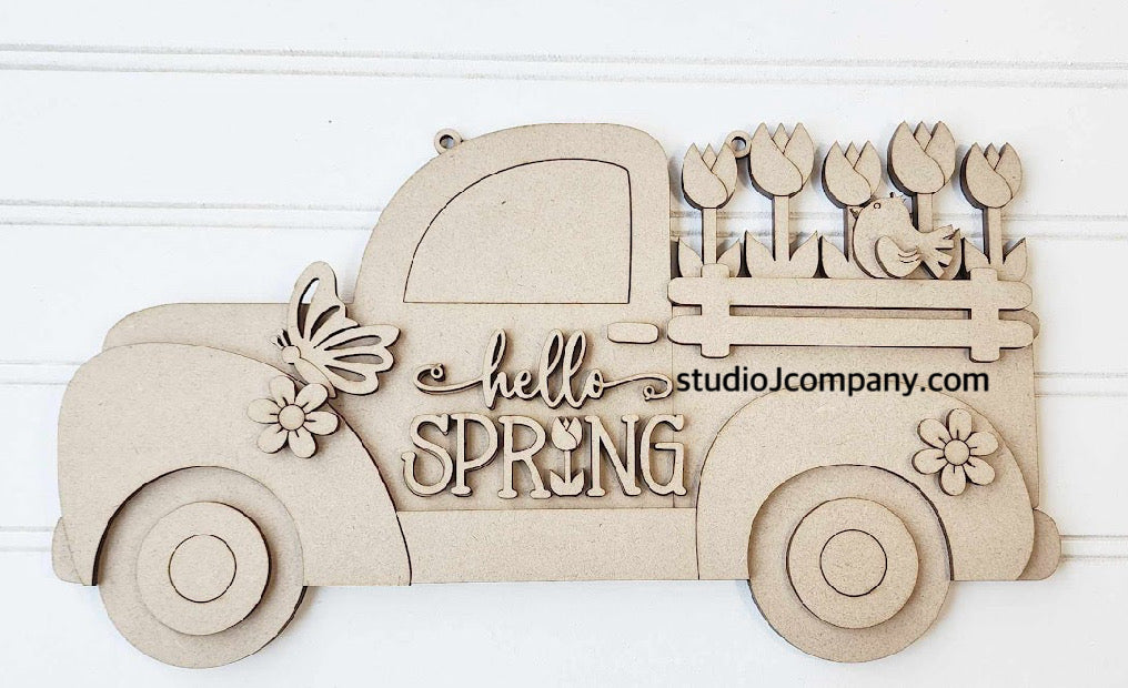 hello Spring Truck Sign- DIY kit