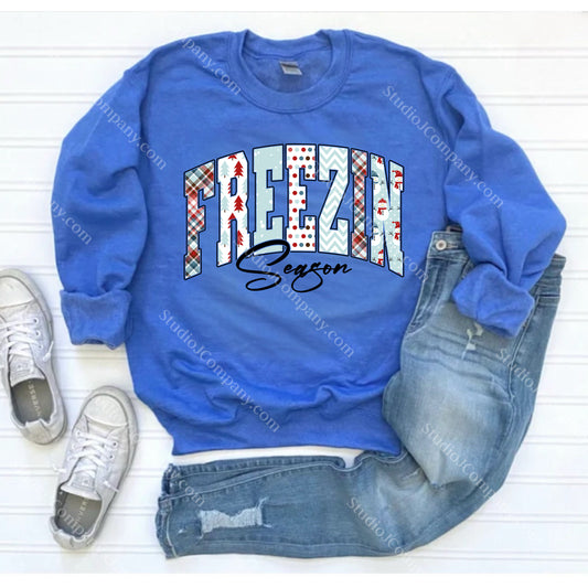 FREEZIN SEASON Hearhered Royal Blue sweatshirt