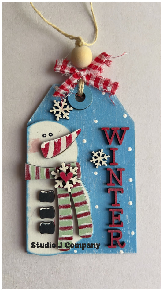 Snowman Winter Tag ornament