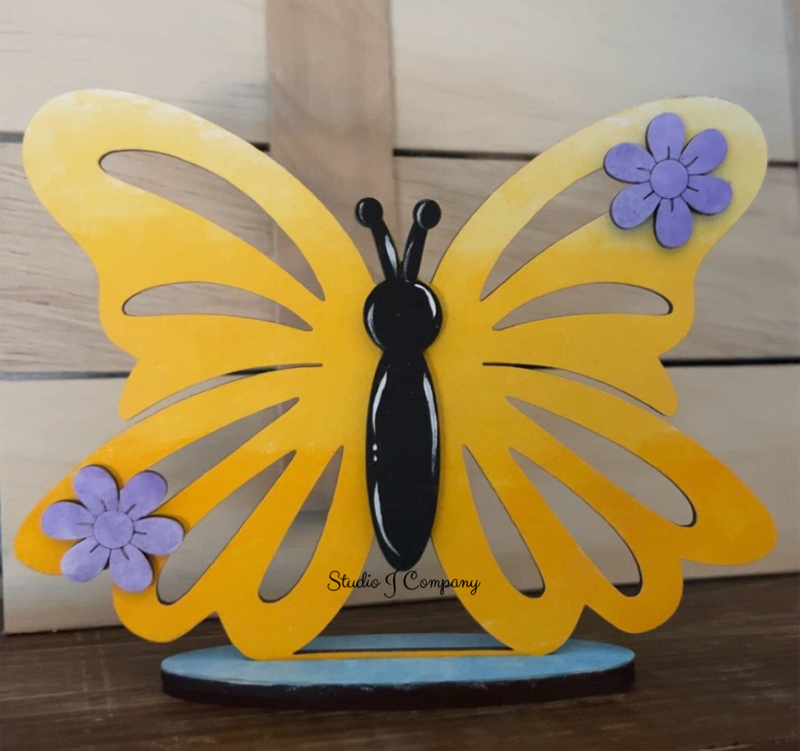 Spring Shelf Sitters- Bird, Butterfly and Flower Pot… Trio or Individually