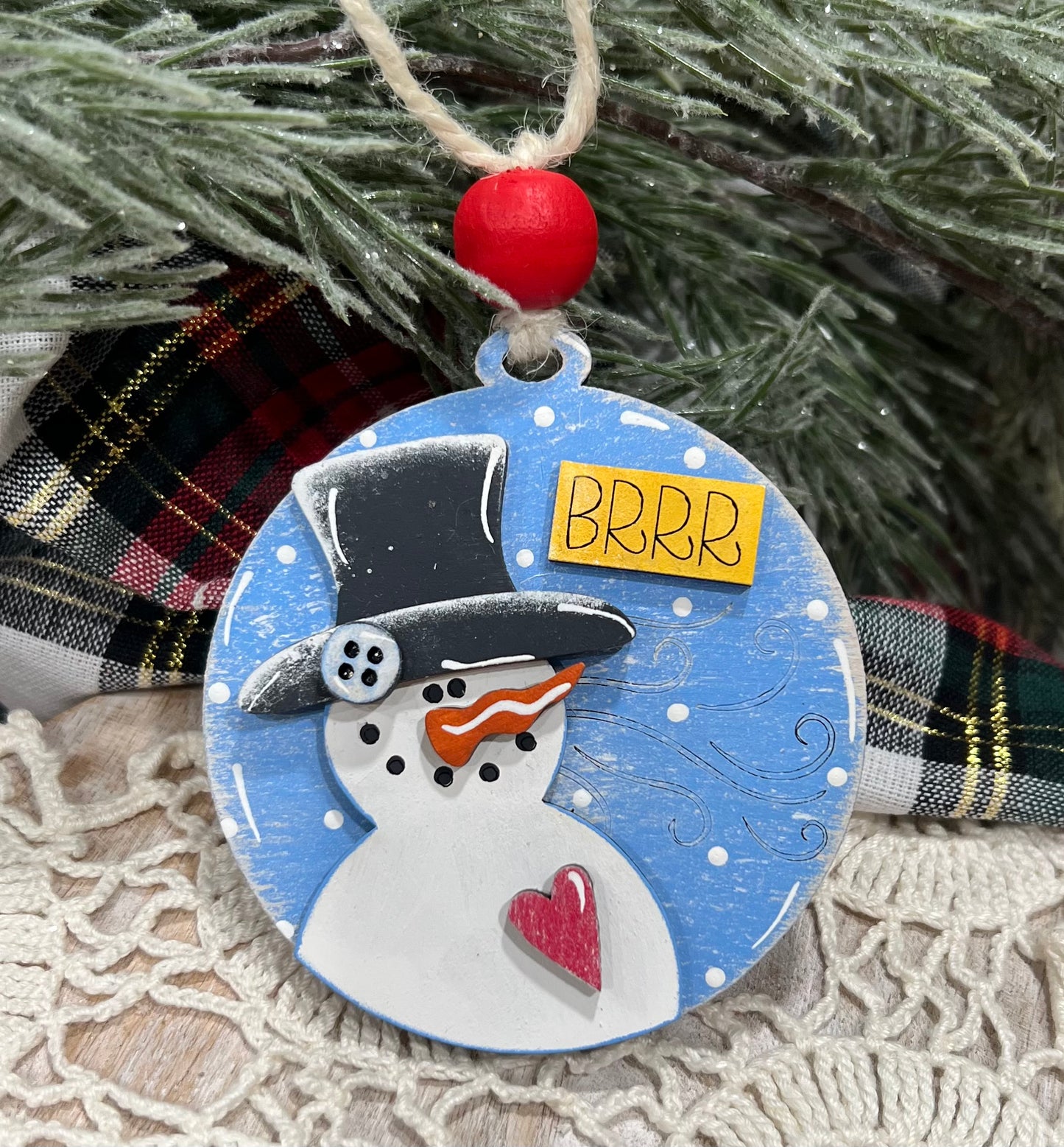 Round Snowman Ornaments - 3 to choose from