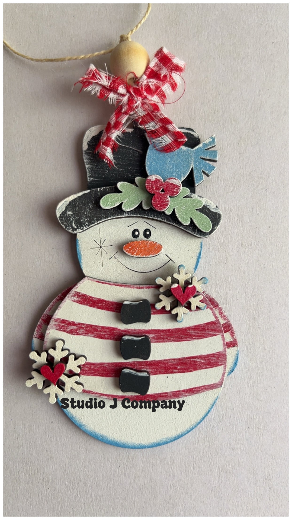 Snowman with Birdy Ornament- DIY Craft Kit