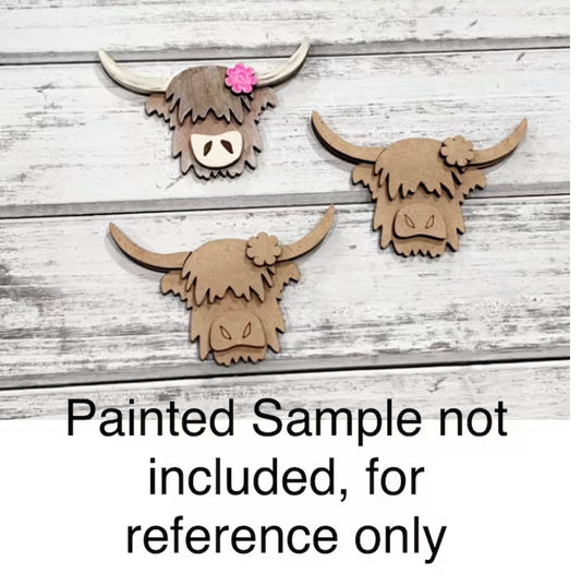 Highland Cow Trio Magnets - DIY Craft Kit