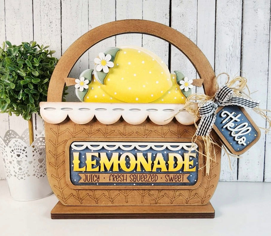 Interchangeable Basket Shelf Sitter or Sign- choice of Base or Hanging Version
