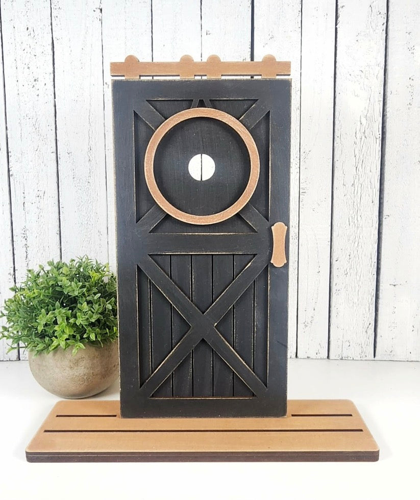 Interchangeable Farmhouse Barn Door Shelf Sitter - Choice of 2 Base/Stands