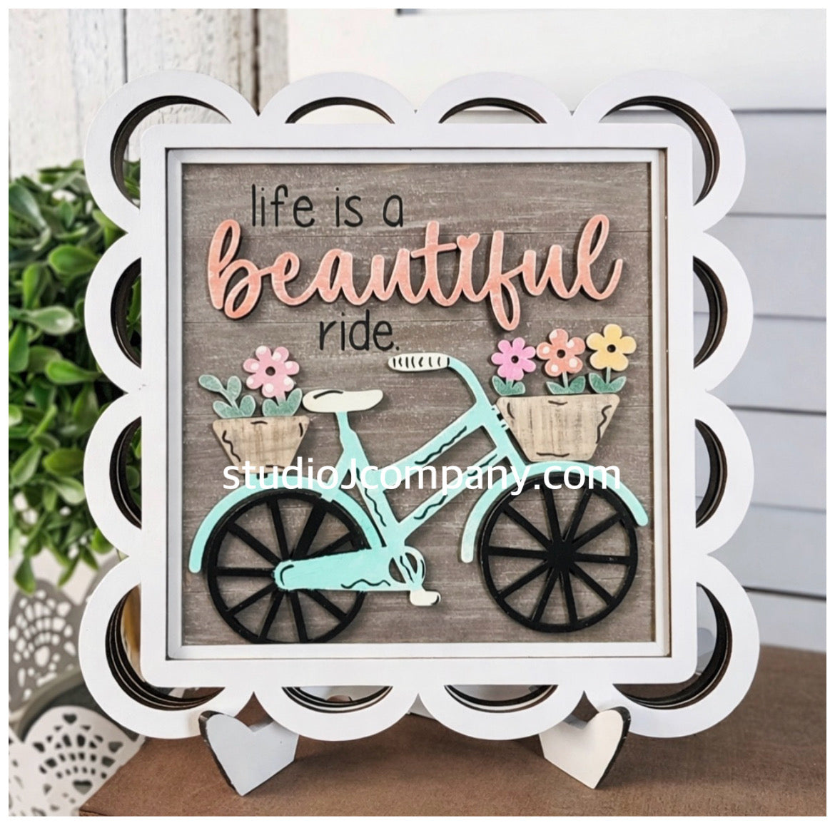 Interchangeable Sign insert- DIY Kit - Life is a beautiful ride- 4.25” sign only