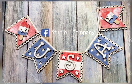 USA Popsicle Garland - DIY Kit