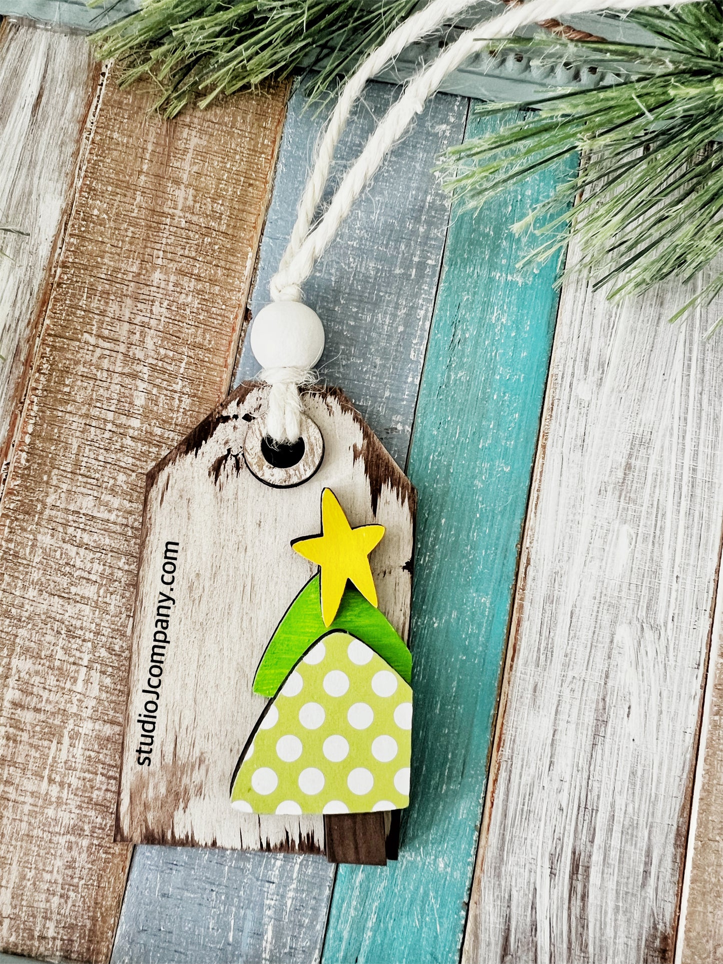 DIY Christmas Tag Ornaments approx 3.75” tall - Style #1