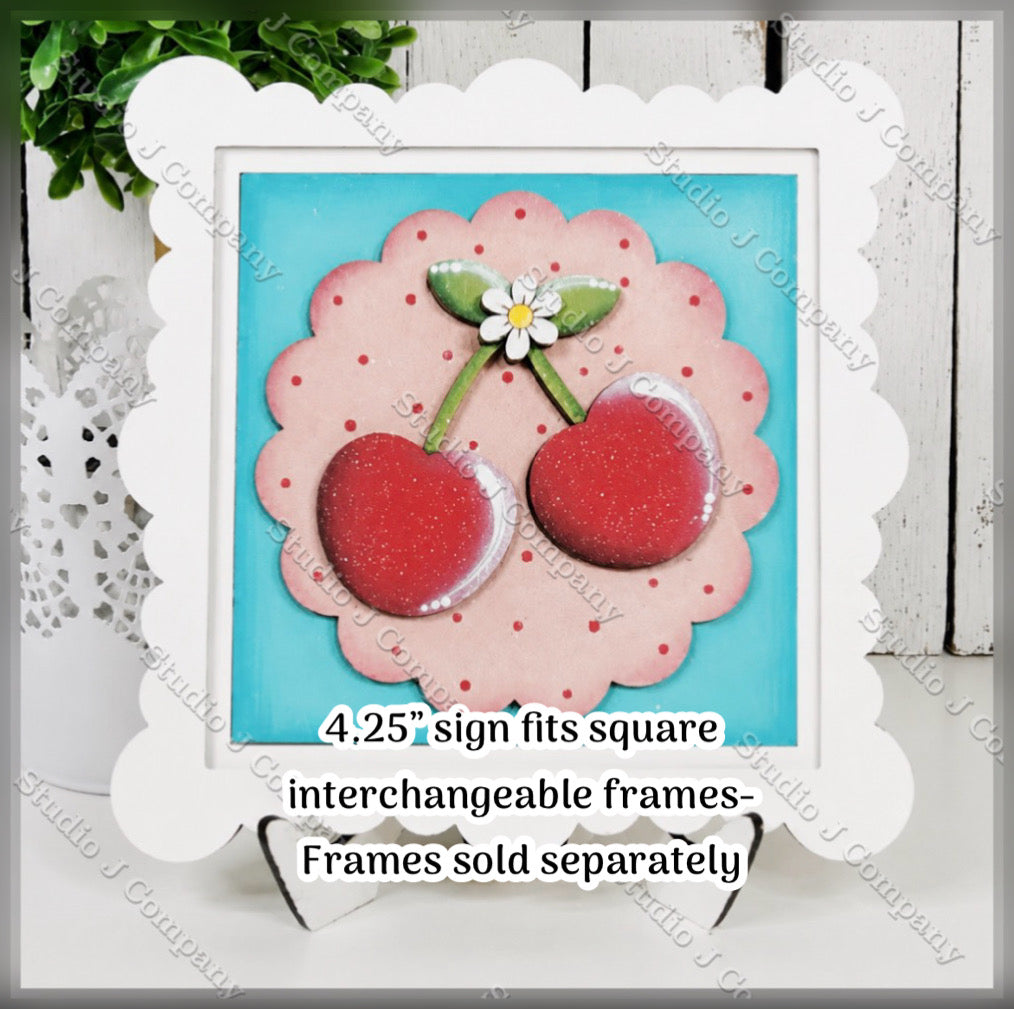 Cherries 4.25” sign - fits interchangeable signs for 4.25” inserts