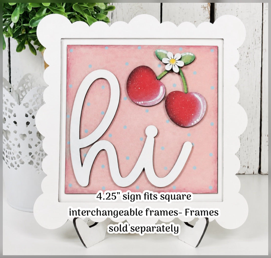 Cherries 4.25” sign - fits interchangeable signs for 4.25” inserts