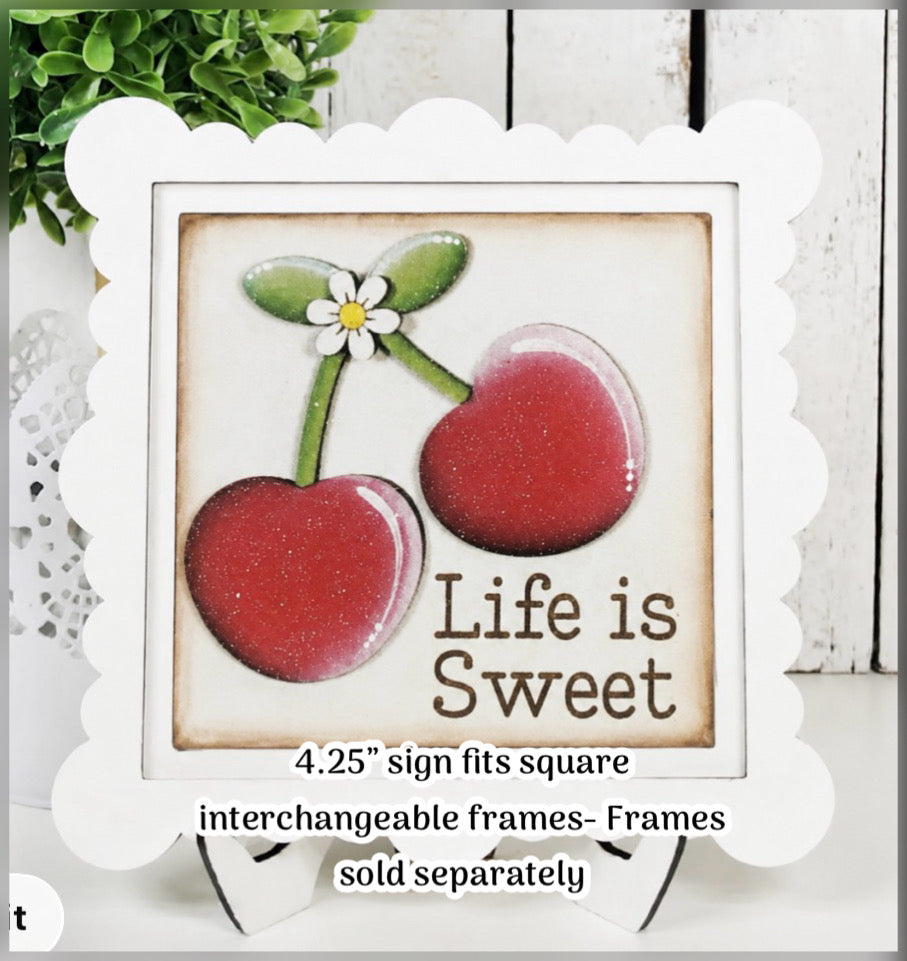 Cherries 4.25” sign - fits interchangeable signs for 4.25” inserts