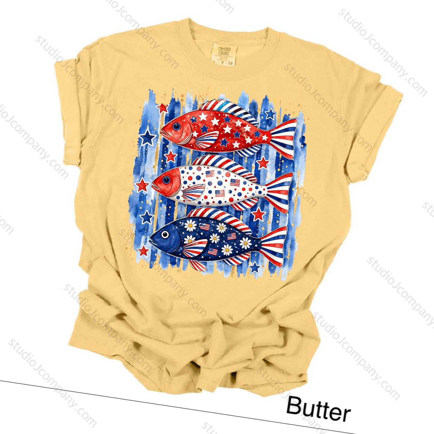 Patriotic Fish Trio Tee