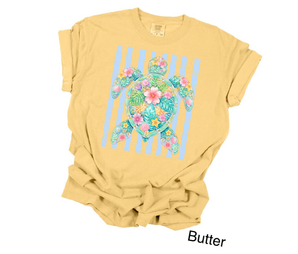 Sea Turtle- Cabana  Striped Tee