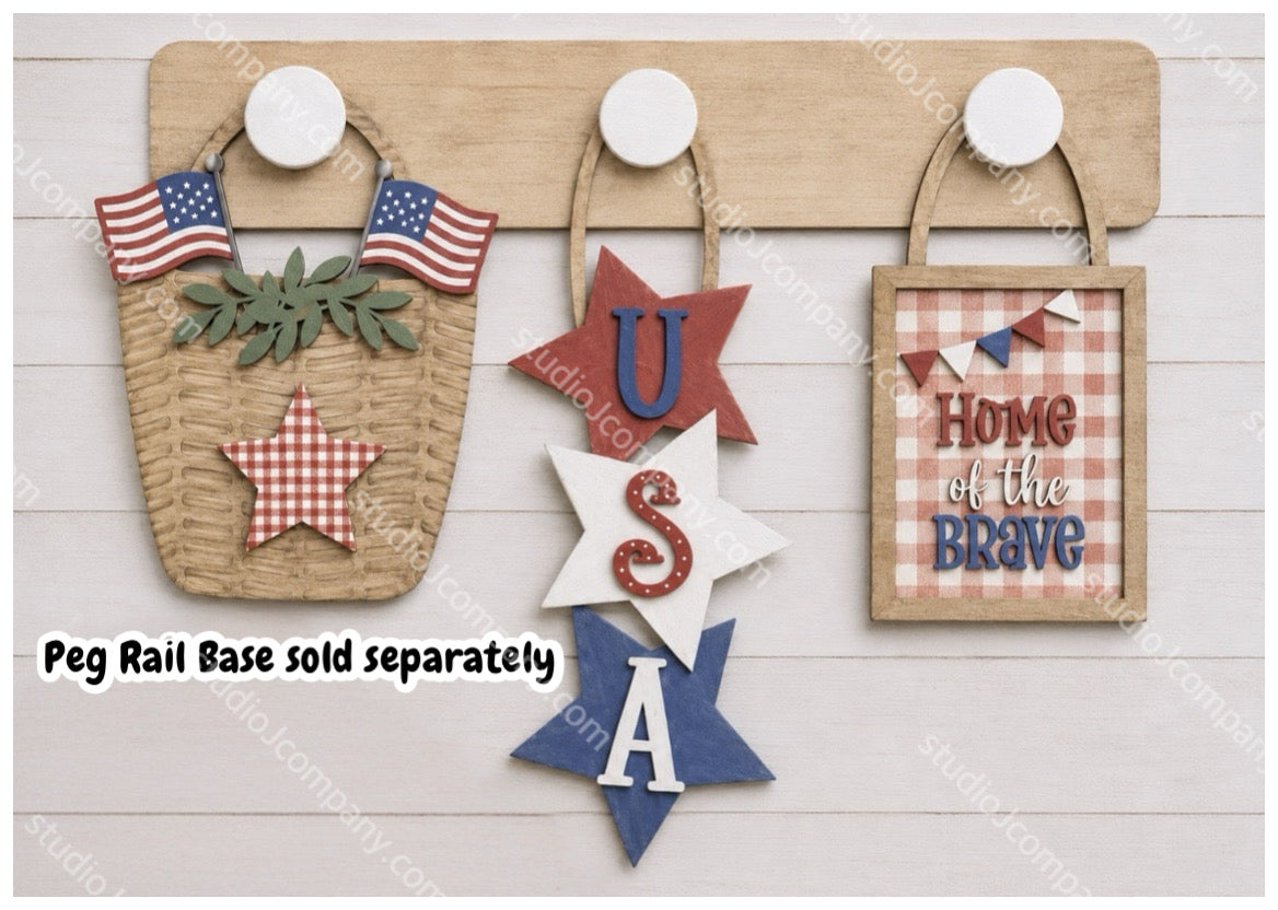 Interchangeable Set - Patriotic Vibes- for Peg Sign