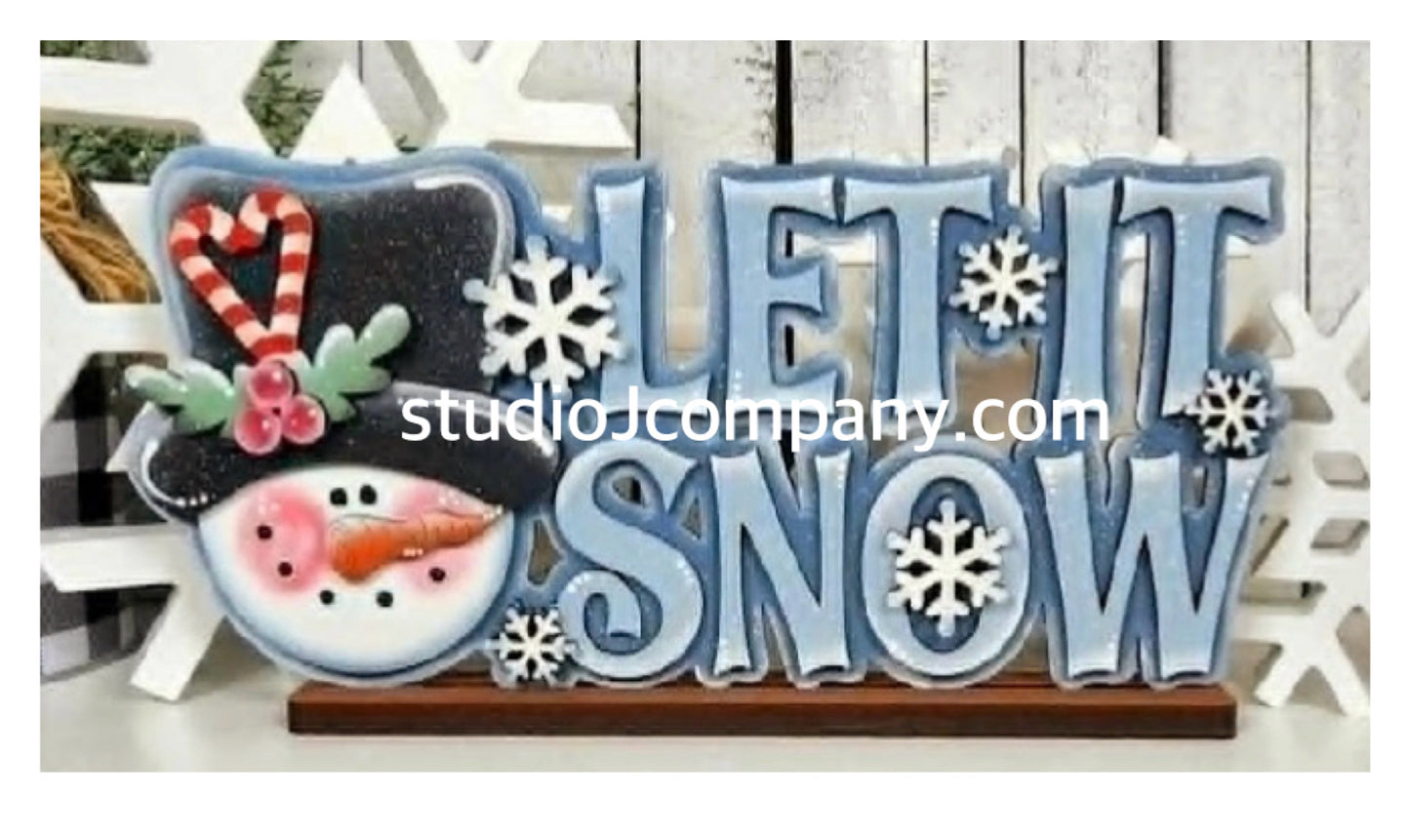 Let it Snow - Layered Snowman Shelf Sitter