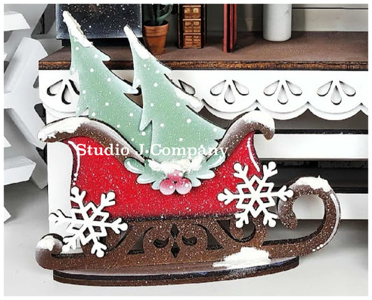 Santa’s Sleigh - shelf sitter - diy craft kit