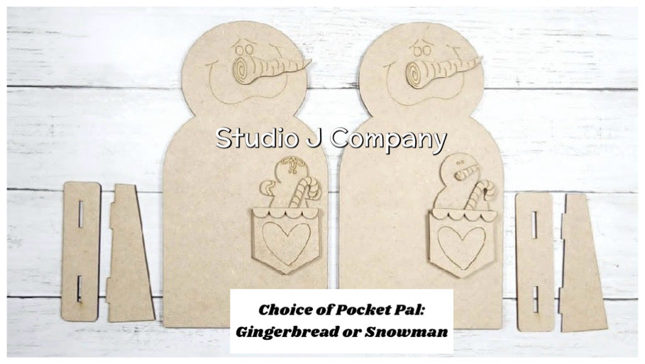 Snowman Pocket Full of Holiday Cheer- shelf sitter- DIY Craft Kit