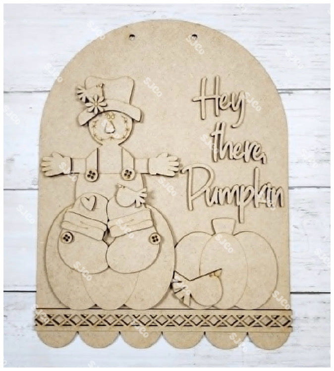 Hey there pumpkin - arched door hanger DIY kit