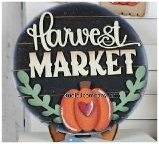 Harvest Market 7.5” round - can be used with Round plank interchangeable Sign or on its own