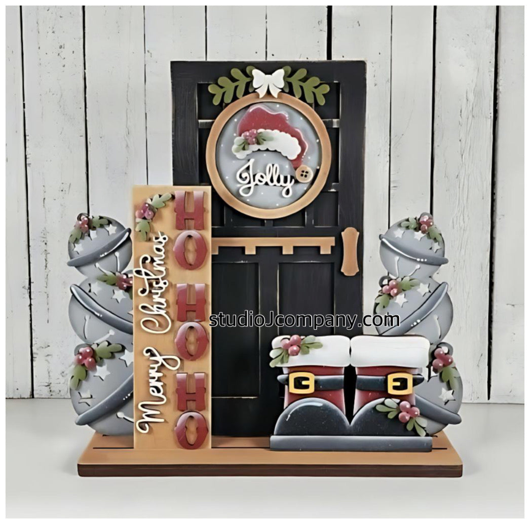 Jolly St Nick’s Front Porch insert - for Barn Door interchangeable with Large base (sold separately)