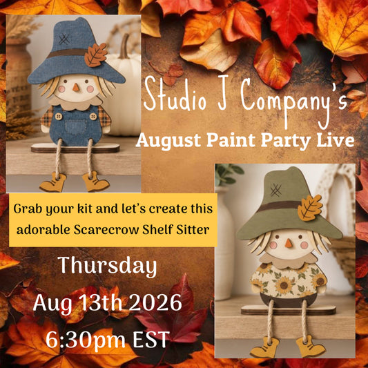 August 2026 Paint Party Live Event - Scarecrow Shelf Sitter Kit