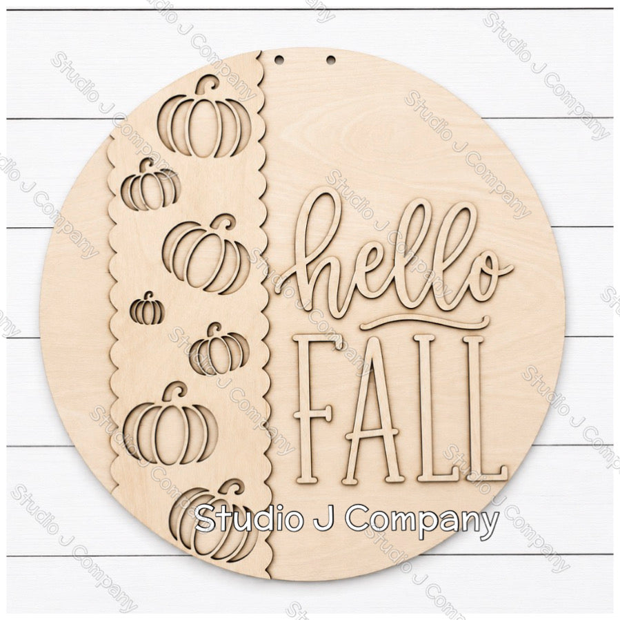 10.75” Round - hello FALL sign