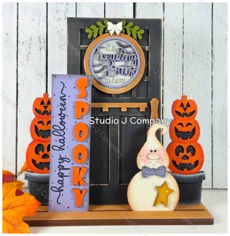 Spooky Season Porch Inserts for Interchangeable Barn Door shelf sitter - Barn Door/base sold separately
